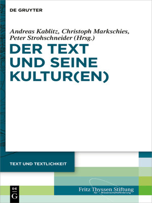 cover image of Der Text und seine Kultur(en)